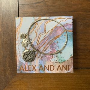 Alex and Ani feather charm bracelet